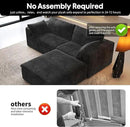 78.74" L Shaped Modern Sofa Modular Sectional Cloud Couch with Ottoman,Upholstered Couches with Plush Corduroy Fabric for Living Room Furniture,Bedroom and Apartment,No Assembly Required,Black by CozyNest Decor