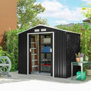 Outsunny 7' x 4' Outdoor Storage Shed, Garden Tool Metal Shed with Foundation Kit, Double Lockable Door, Air Vents and Sloping Roof, for Backyard, Patio, Lawn, Dark Gray by GreenHaven Gardens