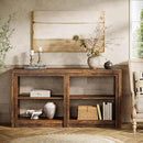 Tribesigns 59-Inch Farmhouse Entryway Table, 3-Tier Console Tables for Living Room, Wood Console Behind Couch for Living Room, Hallway, Foyer, Rustic Brown by CozyNest Decor