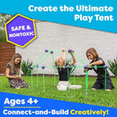 Fun Forts Glow Fort Building Kit for Kids - 81 Pack Glow in The Dark STEM Building Toys Indoor Outdoor Play Tent for Kids Construction Toys with 53 Rods and 28 Spheres by TinyTreasures Baby Boutique