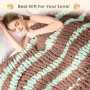 L'AGRATY Chunky Knit Blanket Throw: 50''x60'' Chenille Chunky Knitted Throw Blankets for Bed Couch - Handmade Thick Cable Knit Blanket - Large Crochet Rope Blankets for Home Decor by CozyNest Decor