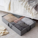 Amazon Basics Under Bed Fabric Zipper Blanket Storage Container Bags with Window and Handles, 2-Pack, 18 x 42 x 6 inches, Gray by CozyNest Decor