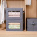 Citylife 3-Pack Collapsible Storage Bins with Lids, Linen Fabric Foldable Storage Boxes, Cube Closet Organization for Clothes, Blankets and Books, Gray by CozyNest Decor