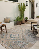 Loloi Amber Lewis Topanga Collection TOP-04 Natural/Aqua 3'-11" x 5'-11" Indoor/Outdoor Accent Rug by CozyNest Decor