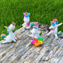 Mood Lab Miniature Unicorn Figurines Set - Funny Mini Statue Kit of 4 pcs - Unicorn Fairy Garden Accessories by GreenHaven Gardens