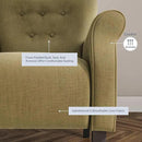 BELLEZE Modern Accent Chair, High Back Armchair, Upholstered Wingback Side Chair, Padded Single Sofa with Wooden Legs for Living Room, Bedroom - Avocado by CozyNest Decor