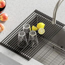 Kraus Multipurpose Over-Sink Roll-Up Dish Drying Rack, Colander and Trivet in Light Grey, KRM-10GREY by CozyNest Decor