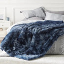 Bedsure GentleSoft Fluffy Tie Dye Navy Blue Blankets Queen Size for Bed, Thick Sherpa Faux Fur Fleece Fuzzy Plush Winter Warm Soft Queen Blankets, Bedroom Decor Blue Cozy Gifts for Women Men, 90x90 by CozyNest Decor