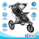Graco Baby Jogging Stroller Universal Rain Cover, Ventilated Weather Shield, Waterproof, Windproof, Versatile Size to Fit Most Jogging Strollers, Vinyl, Clear, Plastic by TinyTreasures Baby Boutique