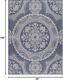 Medallion Outdoor Rug 6x9 Washable Outside Carpet for Indoor Patio Porch Waterproof Easy Cleaning Non Shedding Area Rugs Blue 6 x 9 by CozyNest Decor