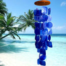 Bellaa 27918 Wind Chimes Outdoor, Garden Decorations, Musical, Indoor/Outside Windchimes, Beach, Ocean Breeze, Gifts for Mom, Gift for All Occasions, Capiz Sea Glass Shells Wood Blue 27 inch by CozyNest Decor