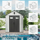 Domi 6x6 FT Outdoor Resin Storage Shed, All-Weather Double-Wall Storage Building for Backyard, Garden, Lawn Tools, Mower, Bike & Pool Equipment, Lockable Doors, Ventilated Roof, Grey by GreenHaven Gardens