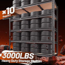 REIBII 48.2" W Garage Shelving, Storage Shelves Load 3000LBS, Adjustable Garage Shelving Heavy Duty for Pantry, Basement, Warehouse, 48.2" W X 71.9" H X 24" D, Black by CozyNest Decor