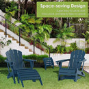 GreenVines Adirondack Ottoman Set of 2, HDPE All Weather Outdoor Folding Footrest, Plastic Adirondack Chair Footstool for Deck Backyard Patio Outside Poolside Porch Lawn, 19.7 inch Width, Blue by CozyNest Decor