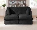 Oversized Modular Sofa, Extra Deep Cloud Corduroy Sectional Couch with Ottoman Chaise, Fluffy Corduroy 4 Seater Couch Bed for Living Room, Villa (Sofa Bed 4 Seater, Corduroy Black) by CozyNest Decor