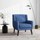 UIXE Accent Chairs Set of 2, Fabric Upholstered Armchair for Living Room, Comfy Arm Chair Single Sofa Bedroom Side Reading Seat - Flax Blue by CozyNest Decor