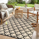 OLANLY Reversible Outdoor Rug 9x12 ft Clearance, Waterproof Outdoor Plastic Straw Rug with Interlacing Pattern, RV Mat for Patio, Camping, Balcony, Deck, Backyard, Black & Beige by CozyNest Decor