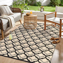OLANLY Reversible Outdoor Rug 8x10 ft Clearance, Waterproof Outdoor Plastic Straw Rug with Interlacing Pattern, RV Mat for Patio, Camping, Balcony, Deck, Backyard, Black & Beige by CozyNest Decor