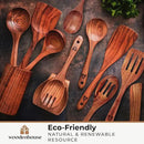 Wooden Spoons for Cooking – Wooden Cooking Utensils Set with Holder, Spoon Rest & Hooks, Teak Wood Nonstick Kitchen Cookware – Durable Set of 12pcs by Woodenhouse by CozyNest Decor