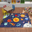 KC Cubs 8x10 Outer Space Solar System Toy Car Road Rug – Educational Play Mat Carpet for Kids, Toddlers, Nursery, Classroom, Playroom, Baby Daycare by TinyTreasures Baby Boutique