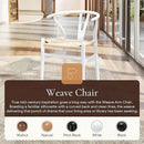 POLY & BARK Weave Dining Chairs – Mid-Century Modern Wishbone Dining Chairs with Arms, Solid Wood Frame, Indoor Use – White – Set of 2 - Ideal for Dining Room, Kitchen or Stylish Accent Setting by CozyNest Decor