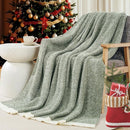 NEXHOME PRO Twin Size Super Soft Throw Blankets for Couch, Cozy Blankets Reversible Warm Knit Blanket for Women, Fuzzy Plush Lightweight Throws for Sofa, Bed, Picnic, Sage Green White, 60 x 80 inches by TinyTreasures Baby Boutique