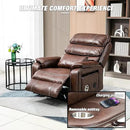Lazy Boy Recliner Chair with Heating, Power Lift Recliner Chair for Elderly with Folding Tablet, Lay Flat Recliner with Dual Motor Adjustable Backrest and Leg Rests, Leather Brown1, RXX-028 by CozyNest Decor