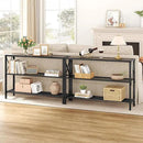 Hoctieon Industrial Console Table, 3 Tier Entryway Table, Hallway Table, Narrow Sofa Table with Shelves, Entrance Table for Entryway, Living Room, Foyer, Hallway, Office, Grey by CozyNest Decor