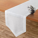 D'Moksha Homes White Linen Table Runner 60 Inches Long - 100% Pure Linen Diamond Table Runner 14 x 60 Inch for Dining, Fall and Halloween - Machine Washable by CozyNest Decor