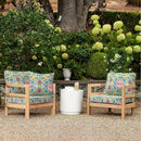 LVTXIII Outdoor Deep Seat Cushion Patio Seat and Back Cushion Set Seasonal Chair Cushion for Dining Arm Chairs, Wicker Chairs and Garden Furniture Decoration, 24"x24"x4", Damask Red