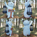 Juegoal Garden Statue Solar Cat Figurine with Lantern, 10" Resin Kitten Outdoor Lawn Porch Yard Art, Lighted Christmas Birthday Gifts for Mom Grandma by GreenHaven Gardens