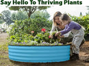 Round Galvanized Raised Garden Bed // 4×4×1 ft (2-Pack) Galvanized Raised Garden Beds Outdoor for Gardening, Vegetables, Flowers // Patented Tool-Free Design Round Planter (Teal) by GreenHaven Gardens