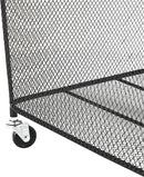 Deco 79 Metal Storage Basket Square Mesh Wire Rolling Laundry with Ring Handles, 17" x 16" x 24", Black by GreenHaven Gardens