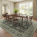 Washable 9x12 Area Rugs for Living Room, Boho Non-Slip Silicone Backing Rugs for Bedroom Dining Room Nursery Office, 0.3" Neutral Oriental Throw Carpet with 0.16" Cushioning Pad, Sage Green/Multi by TinyTreasures Baby Boutique