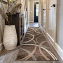 Rugshop Modern Wavy Circles Design Runner Rug 2'7" x 10' Brown by TinyTreasures Baby Boutique