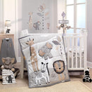 Lambs & Ivy Jungle Safari Gray/Tan/White Nursery 6-Piece Baby Crib Bedding Set by TinyTreasures Baby Boutique