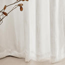 MYSKY HOME Natural Linen White Curtains 84 Inches Long, Semi Sheer Soft Cotton Window Drapes Set for Living Room Back Tab Elegant Cute Look Country Bedroom Curtains, 50" x 84", Beige, Pack-2 by CozyNest Decor