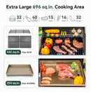 5 Burner Griddle Grill Combo, 2 in 1 Propane Gas BBQ Grill with Porcelain-Enameled Cast Iron Grates & Pan, Outdoor Flat Top Griddle, 695 Sq. In. Propane Barbecue Grill for Patio Backyard Balcony by GreenHaven Gardens