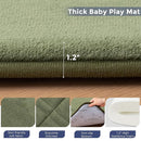 MAXYOYO 1.2" Thick Baby Play Mat for Floor, 36"x60" Foldable Playpen Mat, Tummy Time Foam Mats Ultra Soft Support, Padded Carpet with Non-Slip Backing for Infant,Kids and Toddler Crawling, Green by TinyTreasures Baby Boutique