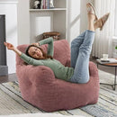 Recaceik Large Bean Bag Chairs, Tufted Soft Stuffed Bean Bag Chair with Filler, Fluffy Lazy Sofa, Imperial Lounger Giant Bean Bag Chair for Bedroom, Living Room, Rufous by CozyNest Decor