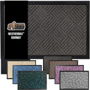 GORILLA GRIP 100% Waterproof All-Season WeatherMax Doormat, 34x58, US Designed Natural Rubber, Stain and Fade Resistant, Low Profile Indoor Outdoor Door Mats, Easy Clean Patio Mat, Gray Diamond by CozyNest Decor