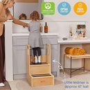 ECR4Kids Reach-Up Step Stool with Handles, Kids Furniture, Natural by TinyTreasures Baby Boutique