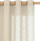 LAMIT Sheer Linen Curtains 90 inch for Living Room, Bronze Grommet Soft Thick Light Filtering Boho Window Textured Semi Sheer Drapes for Bedroom Farmhouse, 2 Panels Set, 52 x 90 Inch, Linen by CozyNest Decor