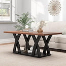 47” Wood Coffee Tables for Living Room Rustic Stands with Storage Shelf Black Blown Coffee Tables for Living Room Farmhouse Center Stands with Shelf. Farmhouse Rectangle Center Table by CozyNest Decor