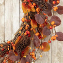 Glitzhome 22" D Fall Eucalyptus Berry Wreath, Artificial Wreaths Rustic Hanging Ornaments for Fall Front Door Wall Decor by CozyNest Decor