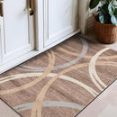 Rugshop Modern Wavy Circles Design Area Rug 2'7" x 4' Brown by TinyTreasures Baby Boutique