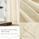 LAMIT Short Linen Window Curtains 30 Inches Long 2 Panels, Beige Semi Sheer Light Filtering Panels Bronze Grommet Neutral Drapes for Basement/Small Windows, 34 x 30 Inch by CozyNest Decor