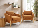 Accent Chair 31" Oversized Reading Chair Comfy Upholstered Boucle Lounge Armchair, Modern Living Room Chair with Back Pillow,Single Sofa Chair for Bedroom, Office (Curry) by CozyNest Decor
