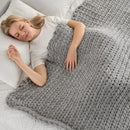 Maetoow Tighter Version Chenille Chunky Knit Blanket Throw （50×60 Inch）, Handmade Warm & Cozy Blanket Couch, Bed, Home Decor, Soft Fleece Banket, Boho Thick Blankets and Giant Yarn Throws，Light Grey by CozyNest Decor