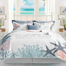 Coastal Bedding King Size 2 Shams, Nautical Beach Comforter Sets Ocean Bedspreads Coastal Coverlet Summer Bedding, 96''x106'' by CozyNest Decor